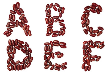 letters out of food for the registration of the project