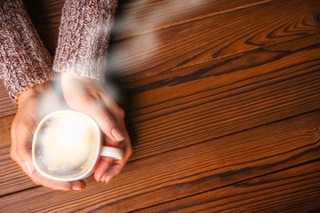 a female hands and coffee