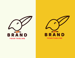 Stylized artbird silhouette at different color variations. Vector icon.