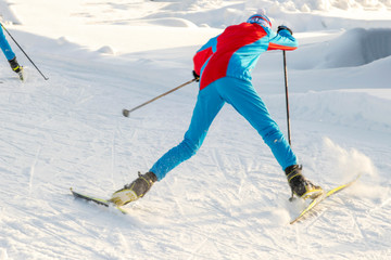 The skier stumbled and fell during the competition.