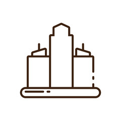 city buildings icon, line style