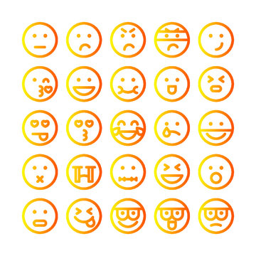 Emoticons icon set,Icons about facial expressions