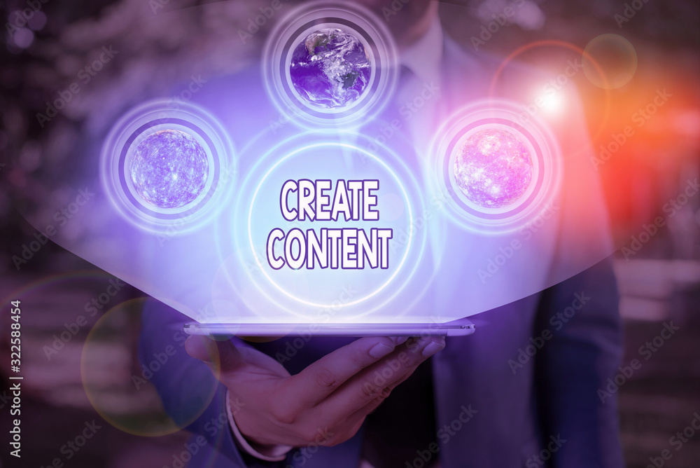 Poster conceptual hand writing showing create content. concept meaning something that is to be expressed th