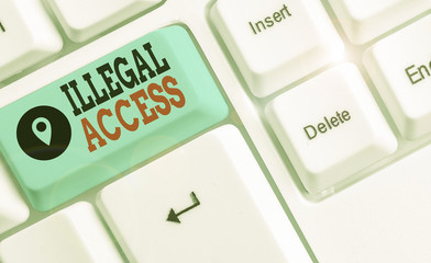 Text sign showing Illegal Access. Business photo text using someone password without consent of the...