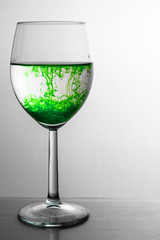 ink in a glass of water