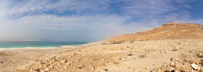 The eastern shore of the Dead sea. Jordan.