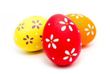 Perfect colorful handmade painted easter eggs isolated