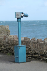 A Large Public Use Telescope on a Coastal Path.