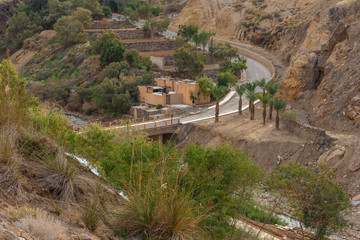 Fototapeta premium The road in the mountains to the Dead sea. Jordan.