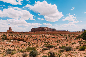 Naklejka premium Landscape of West Mitten Butte Monument Valley, Arizona, West USA
