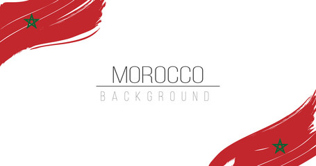 Marocco flag brush style background with stripes. Stock vector illustration isolated on white background.