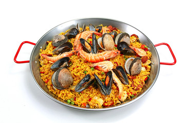 plat de paella aux fruits de mer