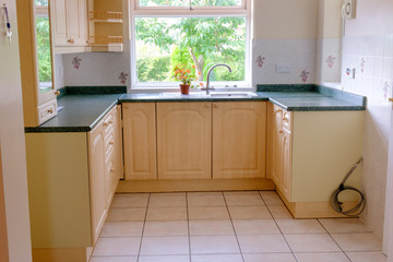 Empty kitchen on moving out day 