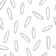 Vector seamless pattern with hand drawn rice .