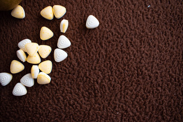 fondo de tela con caramelos