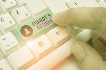 Word writing text Chabot S Return. Business photo showcasing the come back of conversation via...