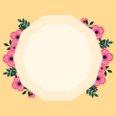 This is background with flowers, leaf. Cute vector card. Could be used for flyers, banners, postcards, holidays decorations, spring holidays, Women’s Day, Mother’s Day, wedding.