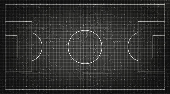 Black Football field on Digital Technology Background,vector.