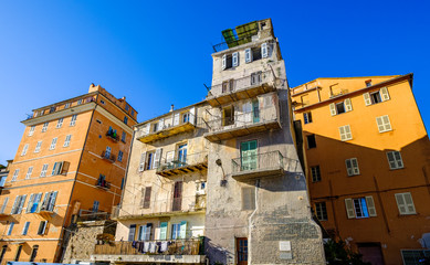 old town and harbor of bastia on corsica