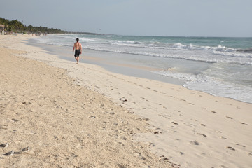 Plage tropical &agrave; Tulum, Mexique