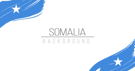 Somalia flag brush style background with stripes. Stock vector illustration isolated on white background.