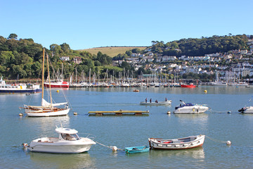 Fototapeta na wymiar Boats on the River Dart, Devon 
