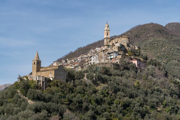 Fototapeta na wymiar Montalto ancient village, Liguria region, Italy