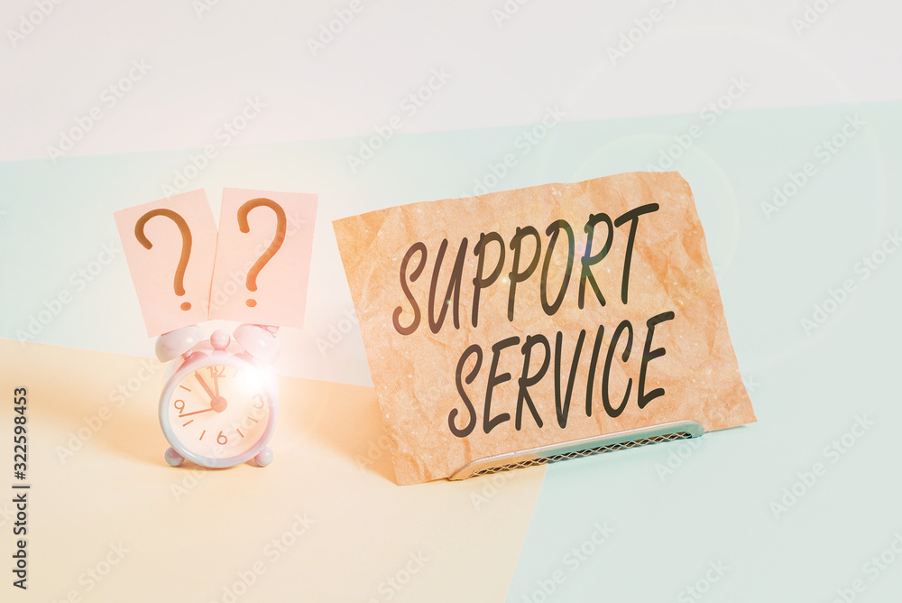 Poster word writing text support service. business photo showcasing activity for execution of a product or 