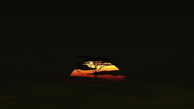 big sun sunrise in Africa