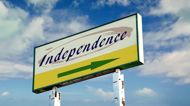 Street Sign the Way to Independence