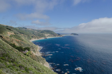 Stunning views of the coast next to highway 1 , Big Sur, California