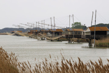 capanni da pesca nell'oasi dell'Ortazzo - Delta del Po
