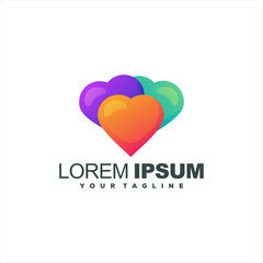 awesome heart gradient logo design