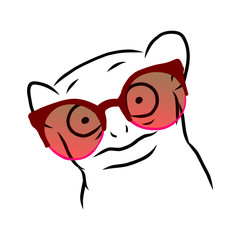 Strange animal with rainbow glasses 