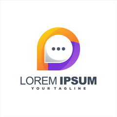 awesome chat gradient logo design