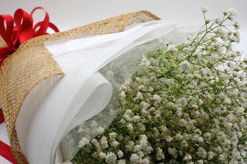 beautiful white gypsophila flowers bouquet