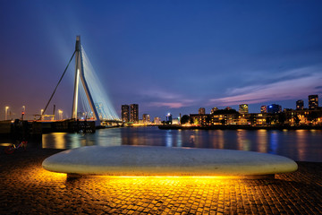 Fototapeta na wymiar Erasmus Bridge, Rotterdam, Netherlands