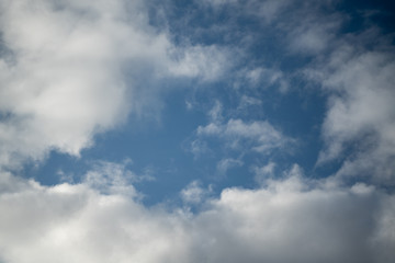 Fototapeta premium Blue sky with clouds from airplane