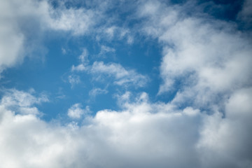 Obraz premium Blue sky with clouds from airplane
