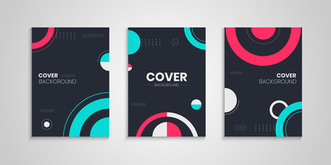 Book cover design with abstract circles, Colorful circles cover template