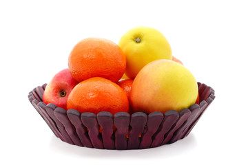 Fruit in the basket.