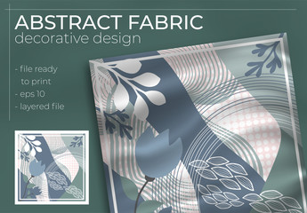 Abstract Fabric Decorative Design with Realistic Mock up for Printing Production. Hijab , Scarf , Pillow , etc.