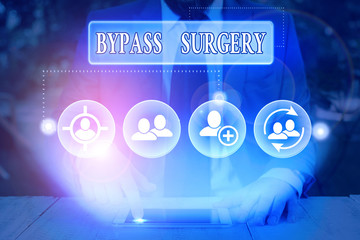 Word writing text Bypass Surgery. Business photo showcasing type of surgery that improves blood...