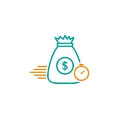 Quick and easy loan icon design. Fast money providence symbol. Vector illustration
