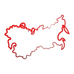 USSR coloring the contour map. Vector background. Outline