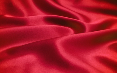 Red abstract cloth background, luxury satin fabric texture 