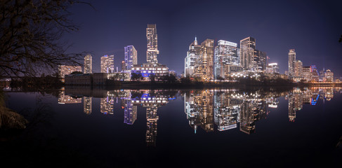 Downtown Austin sits on the banks of Lady Bird Lake. 