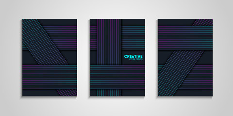 Abstract Background Set With geometric Lines, Abstract geometric Lines covers Set