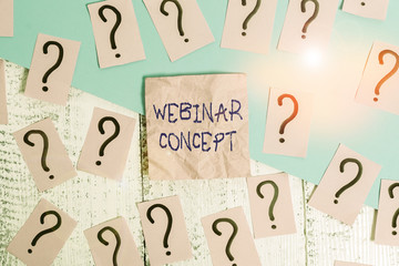 Handwriting text Webinar Concept. Conceptual photo workshop or seminar that is transmitted over the...