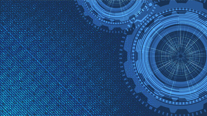 Digital Technology Gears wheel and Cock on Technology Background,vector
